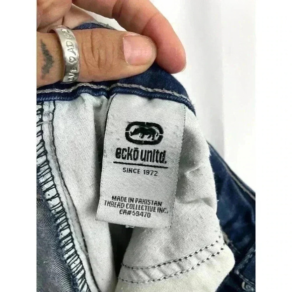 Ecko Unltd Blue Denim Skinny Jeans Sz 36 Stretch Men's - Picture 4 of 12